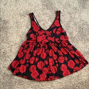 Tank top baby doll floral print top